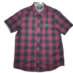 Eighty Eight Collar checkered pot leaf Shirt
